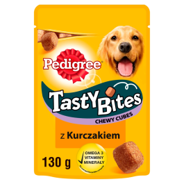 PEDIGREE Tasty Bites Chewy Cubes przysmak dla psów z kurczakiem 130 g