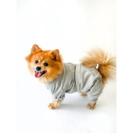 Szare spodenki dresowe z regulacją dla psa S