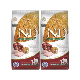 FARMINA N&D Ancestral Grain dog Adult Medium & Maxi Chicken & pomegranate 2 x 12 kg