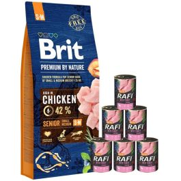 BRIT Premium By Nature Senior Small Medium S+M 15 kg + mokra karma z indykiem 6x400 g