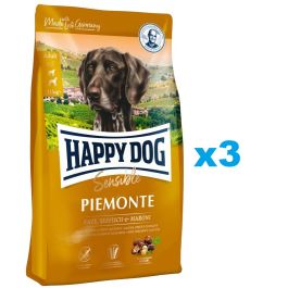 HAPPY DOG Supreme Piemonte kaczka, kasztan, ryby 3 x 10 kg