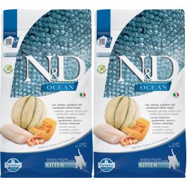 FARMINA N&D Ocean Cat Kitten cod, shrimp, pumpkin & cantaloupe melon karma dla kociąt z dorszem 2 x 1,5 kg
