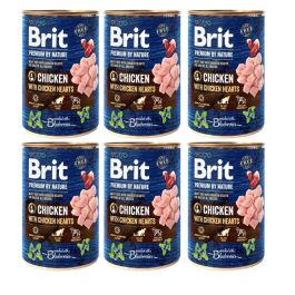 BRIT Premium by Nature Chicken and hearts 6x400 g kurczak i serca naturalna karma dla psa