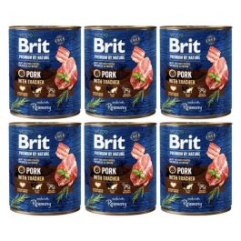 BRIT Premium by Nature 6x800 g wieprzowina i przełyk naturalna karma dla psa