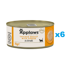 APPLAWS Cat Adult Chicken Breast with Cheese in Broth pierś z kurczaka z serem w bulionie 6x70 g