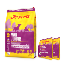 JOSERA Mini Junior 10kg dla szczeniąt ras małych + 2x 900g GRATIS