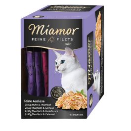 MIAMOR Feine Filets Mini Multibox w galaretce 8 x 50 g kurczak i tuńczyk