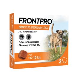 FRONTPRO >4-10 kg M 3 tabletki na kleszcze i pchły do żucia dla psów