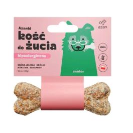 AZANKI Kość ze skóry jelenia dla starszego psa Senior 12cm