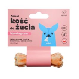 AZANKI Kość ze skóry jelenia dla psa Mini 10cm