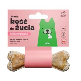AZANKI Kość ze skóry jelenia dla psa S/M 12cm