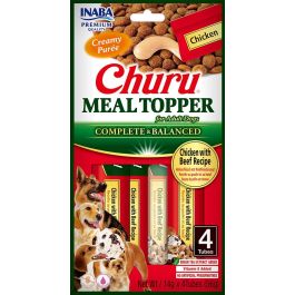 INABA Dog Meal Topper Chicken Beef 4x14 g kremowy dodatek z kurczakiem i wołowiną do karmy dla psów