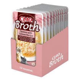 INABA CIAO Broth Bulion z kurczakiem i łososiem dla kotów 12x40g