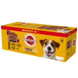 PEDIGREE Adult saszetka 40x100 g - Mix Smaków w Sosie z wołowiną, jagnięciną, wątróbką i kaczką