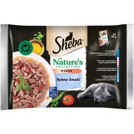 SHEBA Nature’s Collection Rybne Smaki karma dla dorosłych kotów w sosie tuńczykiem i olejem lnianym 52x85g