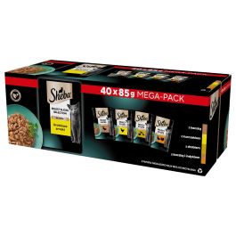 SHEBA Selection Select Slices Drobiowe Smaki saszetki 40x85 g w sosie kawałki z: kaczką, kurczakiem, drobiem, kaczką i indykiem dla dorosłych kotów