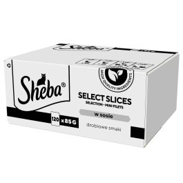 SHEBA Selection Select Slices Drobiowe Smaki saszetki 120x85 g w sosie kawałki z: kaczką, kurczakiem, drobiem, kaczką i indykiem  dla dorosłych kotów
