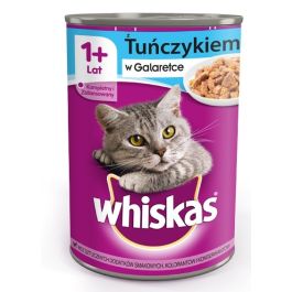 WHISKAS Adult puszka 400 g - mokra karma pełnoporcjowa dla dorosłych kotów, kawałki z tuńczykiem w galaretce