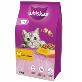 WHISKAS Adult 7 kg sucha karma pełnoporcjowa dla dorosłych kotów, z pysznym kurczakiem