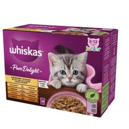 WHISKAS Junior saszetka 12x85g Drobiowe Frykasy mokra karma dla kociąt w galaretce z: kurczakiem, indykiem, drobiem, kaczką