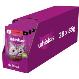 WHISKAS Adult saszetka 28x85g mokra karma dla dorosłych kotów w sosie z wołowiną