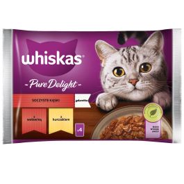 WHISKAS Adult saszetka 4 x 85 g Soczyste Kąski mokra karma dla kotów kawałki z wołowiną, kurczakiem