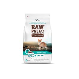 VET EXPERT Raw Paleo Sterilised Chicken&Tuna&Salmon dla kotów kastrowanych 6 kg