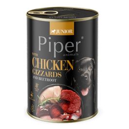 PIPER Junior z żołądkami kurczaka i burakami 400g mokra karma dla szczeniąt