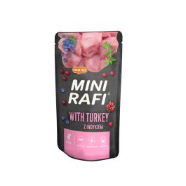 RAFI Mini karma mokra z indykiem, borówką i żurawiną dla psów małych ras 150g