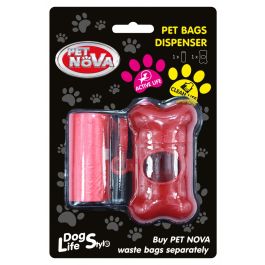 PET NOVA Pojemnik do worków na odchody + woreczki 20 szt czerwony