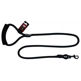PET NOVA Smycz nylonowa z uchwytem sznur 120 cm / 1,2 cm czarna