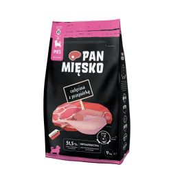 PAN MIĘSKO Cielęcina z przepiórką dla szczeniąt chrupki XS 9 kg