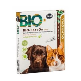 PESS BIO Spot-on krople na kleszcze i pchły dla małych psów i kotów 10-20 kg z olejkiem neem