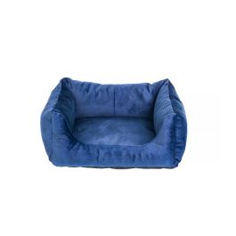 FERA Glamour Sofa legowisko prostokątne niebieskie S 45x50x24 cm