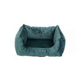 FERA Glamour sofa legowisko prostokątne zielone S 45x50x24 cm