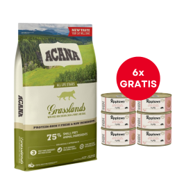 ACANA Grasslands Cat 4,5 kg + APPLAWS Cat Adult Tuna Fillet with Salmon in Jelly tuńczyk i łosoś w galarecie 6 x 70 g GRATIS