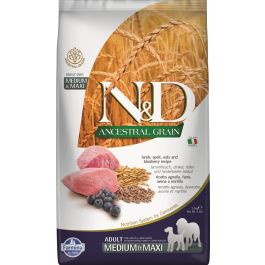 FARMINA N&D Ancestral Grain Dog Adult Medium&Maxi lamb, spelt, oats, blue 2,5 kg