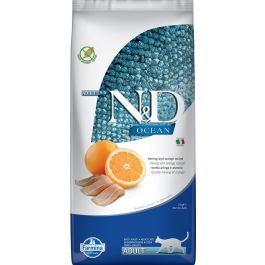 FARMINA N&D Ocean Cat Adult Herring & Orange sucha karma dla kotów ze śledziem i pomarańczą 10 kg