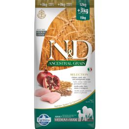 FARMINA N&D Ancestral Selection Dog chicken and pomegranate Adult Medium & Maxi 15 kg