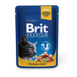 BRIT Premium Cat Adult łosoś i pstrąg saszetka dla kota 24 x 100g