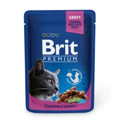 BRIT Premium Adult kurczak i indyk saszetka dla kota 24 x 100g