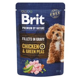 BRIT Premium By Nature Dog Fillets in Gravy z kurczakiem i zielonym groszkiem 24x85g