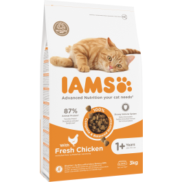 IAMS for Vitality dla dorosłych kotów ze świeżym kurczakiem 3 kg