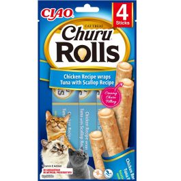 INABA Churu Rolls Chicken 4x10g wrapy z kurczakiem, tuńczykiem i przegrzebkami dla kota