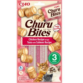 INABA Churu Bites Chicken 3x10g wrapy z kurczakiem, tuńczykiem i łososiem dla kota