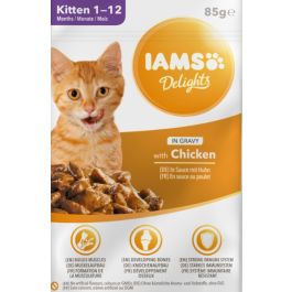 IAMS Cat Kitten All Breeds Chicken In Gravy karma dla kociąt kurczak w sosie 85 g