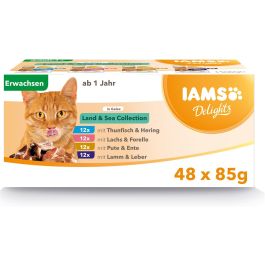 IAMS Cat Delights Adult All Breeds Land&Sea In Jelly mix smaków dla kota w galaretce 48 x 85 g