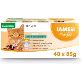 IAMS Delights Adult All Breeds Land&Sea In Gravy mix smaków w sosie 48 x 85 g