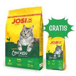 JOSERA JosiCat Crunchy Chicken z drobiem dla dorosłych kotów 10kg + 1,9 kg GRATIS