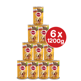 PEDIGREE Adult 6x1200g - mokra karma dla psów z wołowiną w puszce